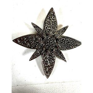 John Hardy Brooch Scarf Hair Clip  Celtic Cross  Silvertone Metal Signed